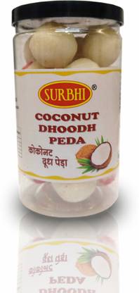surbhi Coconut Milk Peda narial methai BUTTER Toffee hygienically packed tin can 120 g coconut Toffee