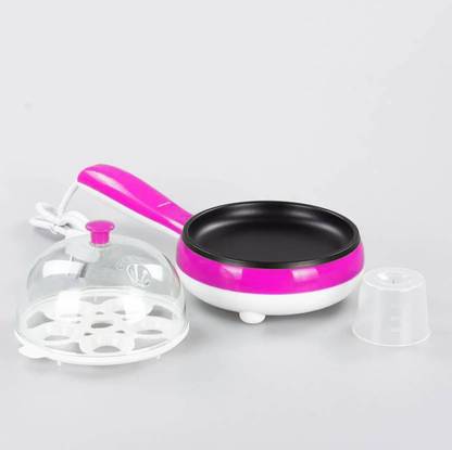 RK STORS 2-in-1 Electric Automatic Off Non-Stick Mini Multifunctional Egg Steaming and Frying Device SINGLE EGG BOILER WITH HANDLE01 Egg Cooker