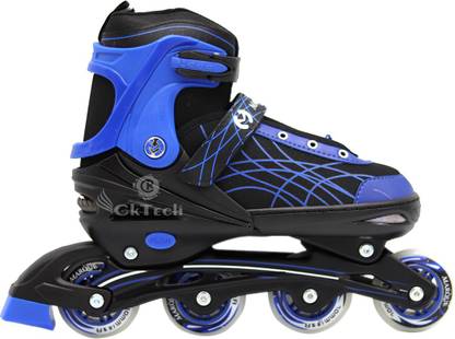 cktech Skating Shoes Adjustable Inline Skates bearing Wheels Beginner Skates Fun Illuminating Roller Skates for All Boys and Girls In-line Skates - Size 9-2 UK - blue In-line Skates - Size 9-2 UK