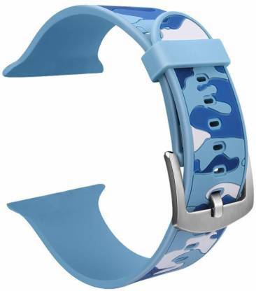 CellFAther Silicone Starp band For 38mm iWatch Series 1 2 3 (Camouflage blue) Smart Watch Strap
