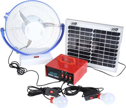 Rural Gallery Rural Gallery Solar Home Lightening System with 12w Panel and 7" 12w high speed Table fan Solar Light Set