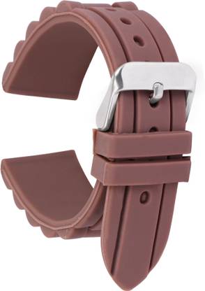 HOURSTAR 22MM Brown Silicone Watch Strap Replacement Rubber Watch Band Waterproof Link Pattern 22 mm Silicone Watch Strap