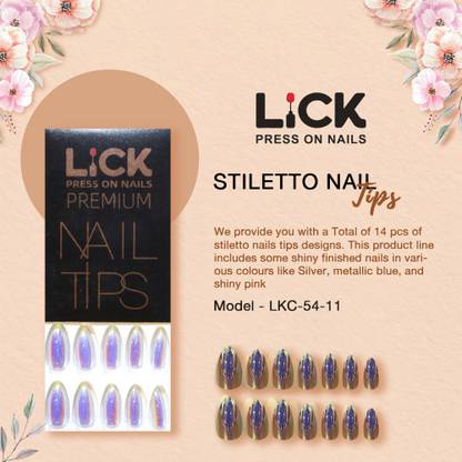 Lick Stiletto nail tips 11 Metallic Silver