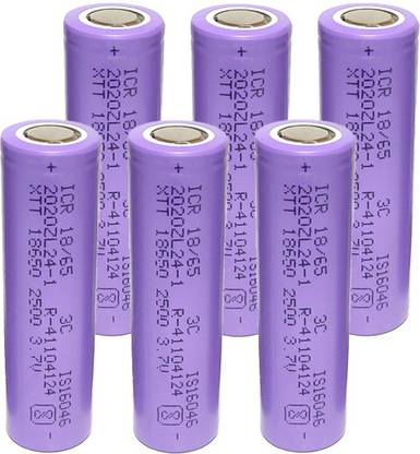 Cryonics India Rechargeable Lithium Ion 18650  Cell 3.7V 2500mAh 3C DIY Mobile Charging Power Bank (not AAA or AA) (PACK OF 6PCS)  Battery