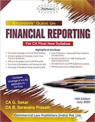 Padhuka's Students' Guide on Financial Reporting for CA Final New Syllabus - 16/e, july 2020