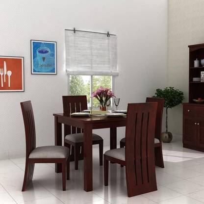 Mk Furniture Beautiful Dining Set Handicraft Solid Sheesham Wood 4 Seater Mk Furniture Beautiful Dining Set, Beautiful Dining Table And Chairs