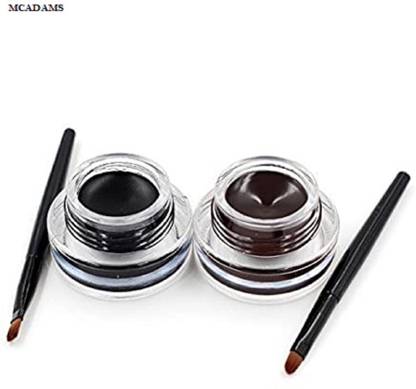 McAdams 2 in 1 Black & Brown Water Proof & Smudge Proof 24hrs Gel Eyeliner 3+3= 6g 6 g