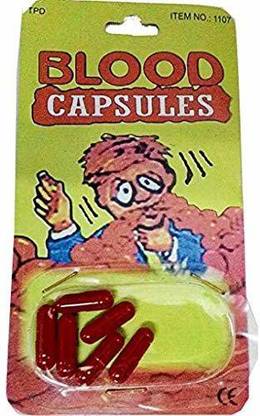 आर.एस.मैजिक ट्रिक्स Mystery Blood Capsule (Red)-Set of 6 ब्लड कैप्सूल गैग टॉय