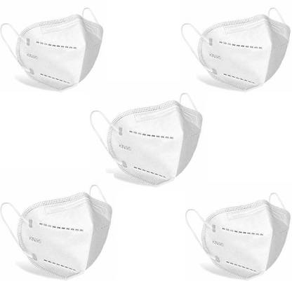 byDefault 5 Layer Reusable Anti-Pollution Anti-Virus Respiratory Protective Face Mask N95 Without Volve White Water Resistant, Reusable. (White, Free Size, Pack of 5)