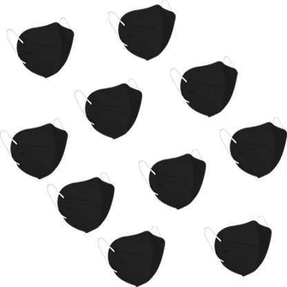 psu Health Plus N95 Mask Black (Pack of 10) N95_10Pcs Washable, Reusable (Black, Free Size, Pack of 10)