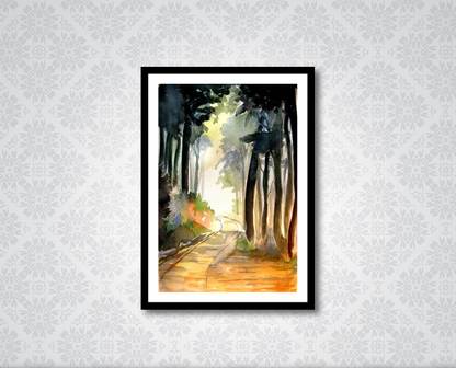 abstract train track printed painting (35x25 cm) Canvas Art