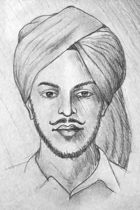 Veer Bhagat Singh Poster Waterproof Vinyl Sticker Poster || (24X18 inches) can1824-2 Fine Art Print