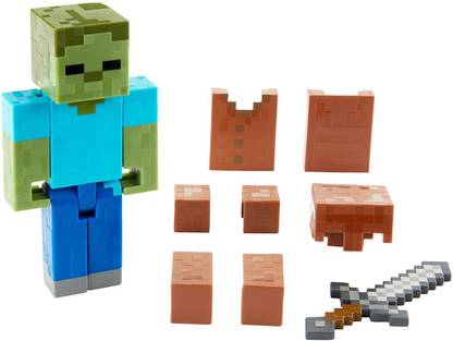 MATTEL Minecraft Zombie In Armor Basic Figure, 5" [Cat_4989]