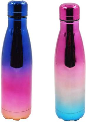 KidsCity.In Stainless Steel Chrome Vacuum Water Bottle Combo (Pack of 2) - 500ml 500 ml Steel Bottle