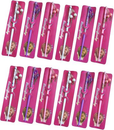 Uniqon (Set Of 12 Pcs) Multicolor (14 CM Size) Bridal Salon Hair Styling Unique Pattern Design Bun Decoration Fancy Handcrafted Moti Ball Juda Hair Sticks/Pin For Women's & Girl's Bun Stick