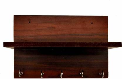 ballia wood key holder for wall (25 x 11 x 0.3 cm, Brown) Wood Key Holder