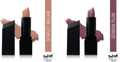 Chariot New york Scarlet Macaw (Nude) Serbian Plum (Plum) Cream Matte Lipsticks
