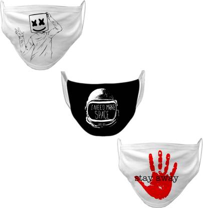 ELEGANT FOX Marshmellow Marshmello , Stay Away and I need more Space Reusable, Washable Cloth Mask