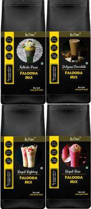 La Casa Rose + Paan + Chocolate + Rajbhog Falooda Mix | Combo Pack of 4 | 100% Natural | Extra Creamy | Easy to Make | 800 g