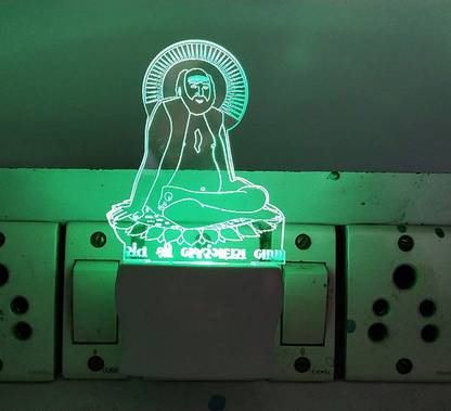 Shreya ji Solutions The Santh baba 3D Illusion Night Lamp Comes with 7 Multicolor and 3D Illusion Design Suitable for Room,Drawing Room,Lobby Night Lamp