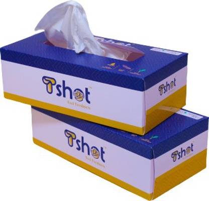 Tshot Soft Premium Face Tissue Paper Box (White) 2 Ply 100 Pulls (Pack Of 2)