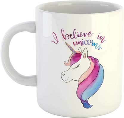 SHYAM Comics Style Inscription - I Believe in Unicorn Ceramic Coffee Mug