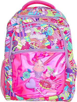 Smiggle Far Away Backpack with Four Zipped Compartments | Ice-cream Print Waterproof School Bag
