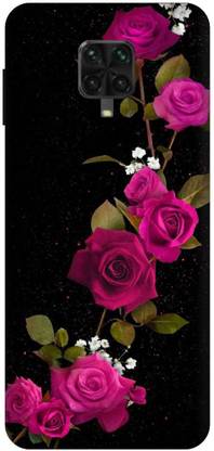 UMPRINT Back Cover for Poco M2 Pro Red Rose Flower Printed Back Cover