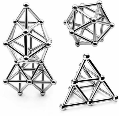 ALEAF 80 Pieces Sets of 40 Neodymium Magnet Sticks & 40 Steel Balls Toys Building - Relieve Stress an Develop Intelligence
