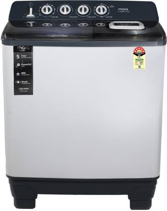 MarQ by Flipkart 10 kg 5 Star Semi Automatic Top Load Washing Machine White, Grey