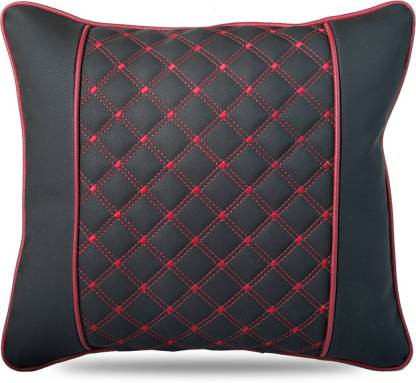 AutoFurnish Black Leatherite Car Pillow Cushion for Universal For Car