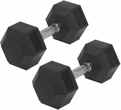 GTX RUBBER HEX DUMBBELLS 17.5KG Fixed Weight Dumbbell