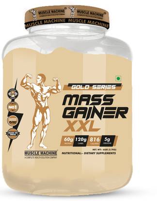 Muscle Machine Mass Gainer XXL With Creatine, Carbs & Protein for Rapid Muscle Growth & Strength Weight Gainers/Mass Gainers