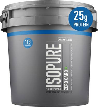 Isopure Zero Carb 100% Isolate Powder with 25gm Protein per serve Whey Protein