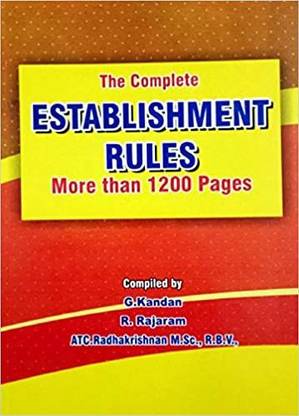 The Complete Establishment Rules For Tamil Nadu (More Than 1200 Pages) In TAMIL AND ENGLISH