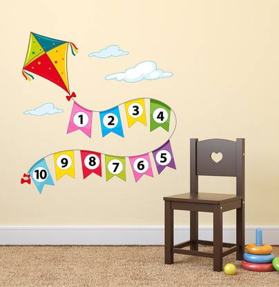 Wollzo 80 cm Numbers Kite Removable Sticker