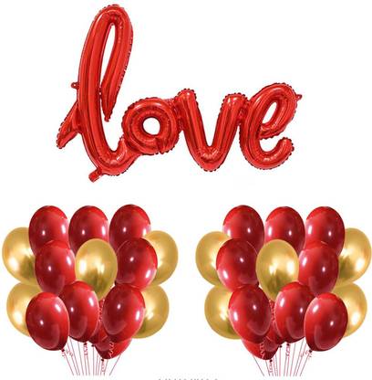 SOI Solid Love Red Foil with 30 HD Metallic Balloons Kit Balloon