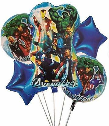 Bash N Splash Printed Avengers Theme Superhero Foil Balloon for Party Decoration Pack of 5 Balloon