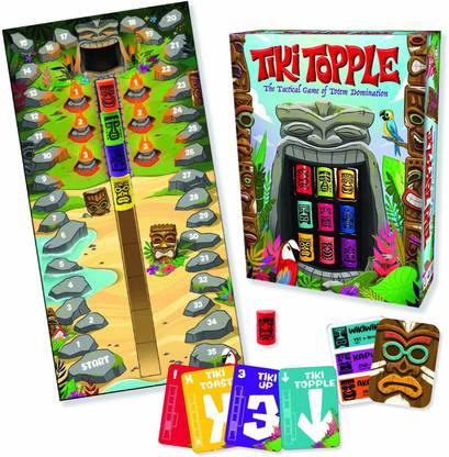 Gamewright Tiki Topple - The Tactical Board Game of Totem Domination Board Game [CAT_5468] Party & Fun Board Game