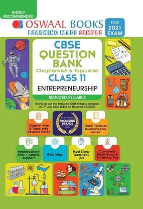 Oswaal CBSE Question Bank Entrepreneurship, Class 11 (Reduced Syllabus)