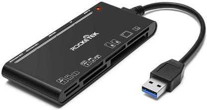 Rocketek USB 3.0 Memory Card Reader/Writer for CF Card, xD Card, SD Card, Micro SD Card, MS Card adn MS micro Card, with a 13cm USB Cable design - 5 cards read simultaneously Card Reader