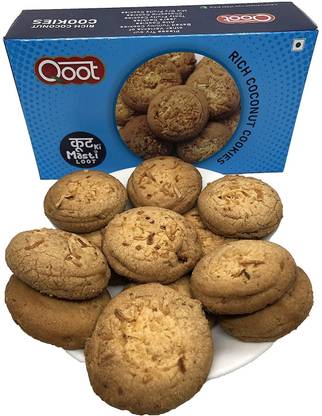 QOOT Premium Bakery Cookies - Rich Coconut Cookies Biscuit