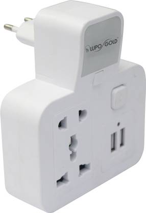lupo gold NS-3308 Multi Plug with Night Lamp and USB Port Three Pin Plug