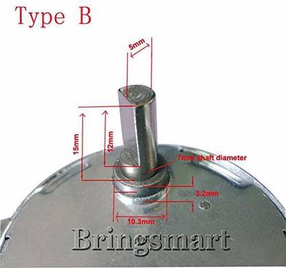Diycart CW/CCW Round Cut Auto Swing Metal Synchronous 220V 3-4W Watts Oscillating Motor, Metallic Alternative Energy Electronic Hobby Kit