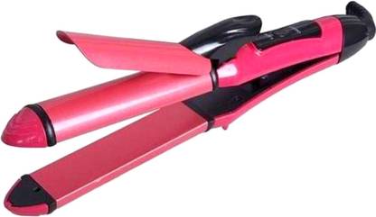 DeltaT Hair Styler- Hair Curler & Straightener Hair Straightener 2 IN HAIR STRIGHTNER AND CURLER Hair Straightener (Pink) Hair Curler