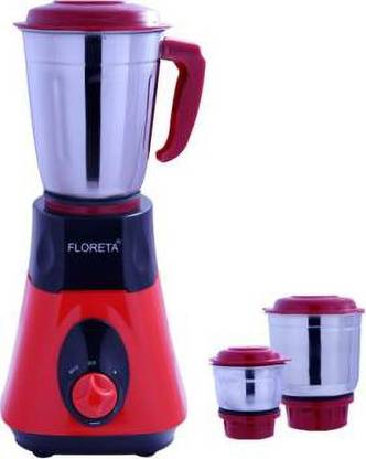 floreta FIM-553 T3 750 Mixer Grinder (Red, 3 Jars) 220 W Mixer Grinder