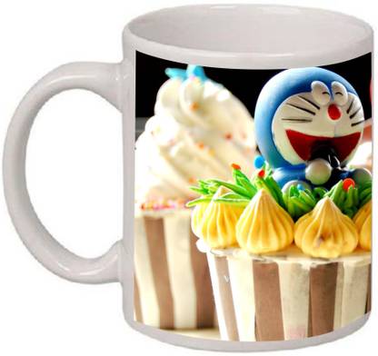Sudesh DORAEMON EATING CAKE Ceramic Coffee Mug