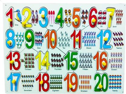 IJARP Preimum Quality Wooden knowlage Of Alphabet Capital Letter And 1 to 20 Number with Picture Puzzle with fun for Learning Kids