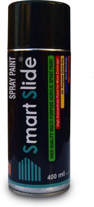 SMART SLIDE Matte Black Aerosol Multipurpose Color Spray Paint Can for Cars / Bikes / Furniture / Plastic / Wood / Glass Black Spray Paint 400 ml