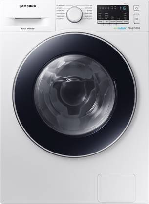 Samsung 7/5 kg Washer with Dryer Inverter motor and Bubble Soak Technology Ready to Wear Clothes White
